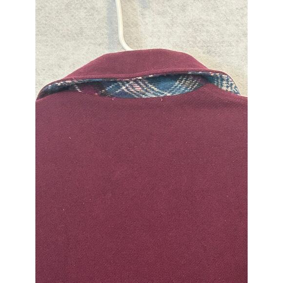 Woolrich Woman Vintage Wool Shacket Burgandy Blue Size S - Picture 13 of 13